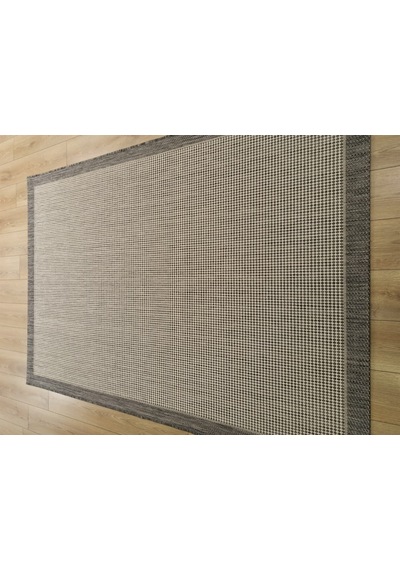 Çam Halı Sisal 9313 Gri / Beyaz Bordürlü Jüt Sisal Kilim - 200x300