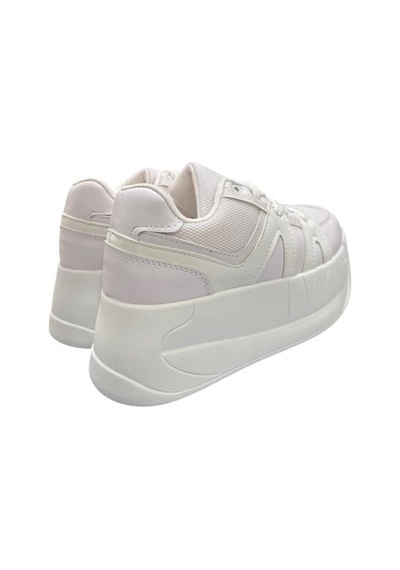 Aybaak 5007 Yüksek Dolgu Topuk Kadın Ayakkabı Sneaker Beyaz