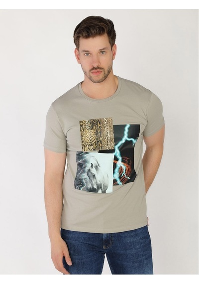 Roberto Cavalli Erkek Tshirt /M.Rob.0421.14020 - A.Gri Açık Gri