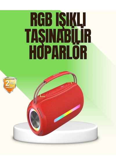 Mey İthalat Rgb Led Işıklı 20w Taşınabilir Bluetooth Hoparlör Ipx6 Suya Dayanıklı