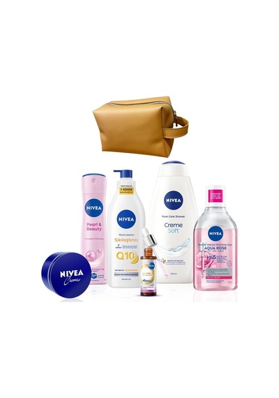 Gelin Çeyiz Seti,kadın Deodorant, Duş Jeli, Makyaj Temizleme Suyu, Serum, Losyon, Krem,çanta Hediye