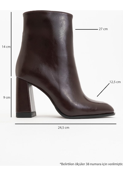 Luvishoes Luvi Shoes Jewel Bordo Cilt Kadın Topuklu Bot Bordo