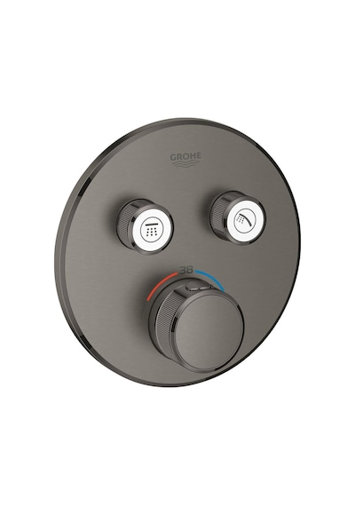 Grohtherm Smartcontrol Çift Valfli Akış Kontrollü, Ankastre Termostatik Duş Bataryası - 29119a Brushed Hard Graphite