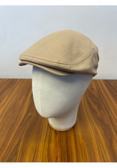 Hamze Peaky Blinders Tommy Shelby Spor Model Keten Kasket Şapka Bej