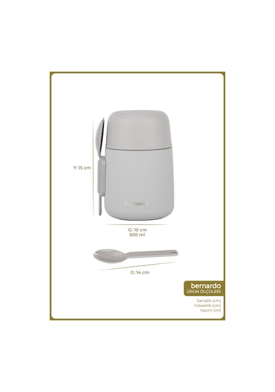 Bernardo Duo Yemek Termosu 500 Ml Gri Gri