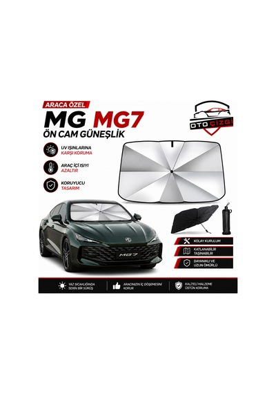 Mg Mg7 Şemsiye Tip Ön Cam Güneşliği Katlanabilir Uv Korumalı Araç Cam Güneşlik