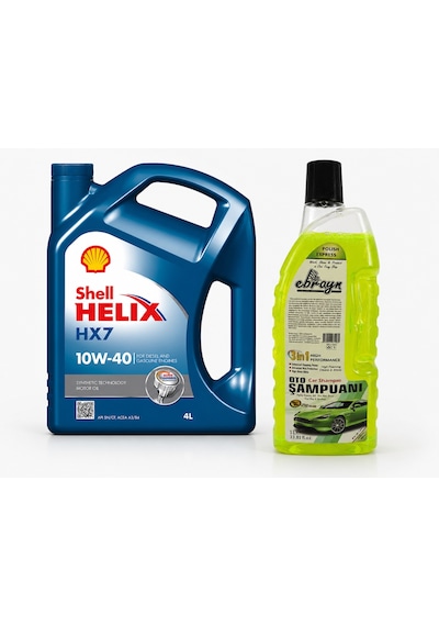 Shell Helix Hx7 10W-40  Motor Yağı 4 L + Oto Şampuan 1000 ML