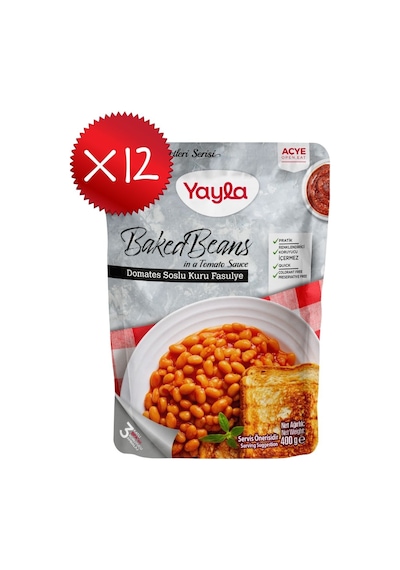Yayla Yemek Hazır Baked Beans Domates Soslu Kuru Fasulye 400 G X12