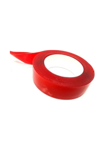 Çift Taraflı Akrilik Silikonize Bant 18 MM x 2 Metre Kırmızı   Vhb