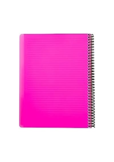 Capricorn Neon Serisi, A4, 7 Konulu 5 Kareli, 2 Çizgili 210 Yaprak Pp Kapaklı Spiralli Defter, Pembe 103 Ivory