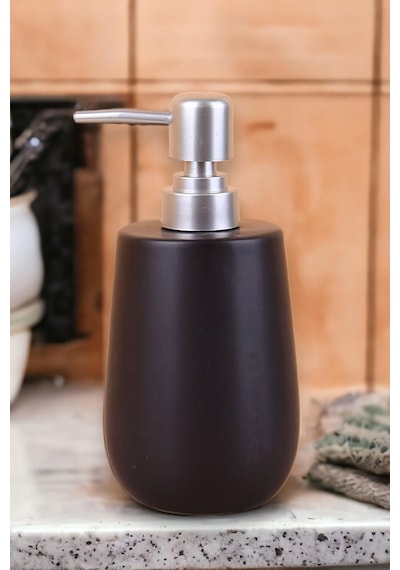Buççin Online Mağaza Şık Porselen Siyah Sıvı Sabunluk 400ml Modern Pratik Porselen Siyah Çok Renkli