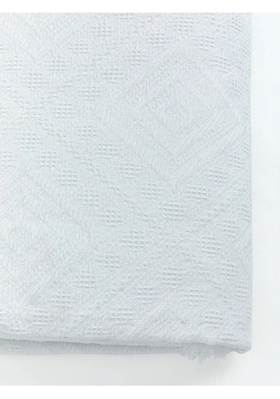 Ekru Geometrik Desenli Çift Kişilik Pike