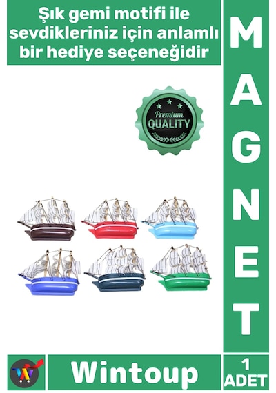 Magnet Dekoratif Şık Hediyelik Mutfak Buzdolabı Ofis Aksesuar Kaliteli Canlı Plastik Gemi Magnet