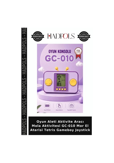 Oyun Aleti Aktivite Aracı Mola Aktivitesi Gc-010 Mor El Atarisi Tetris Gameboy Joystick