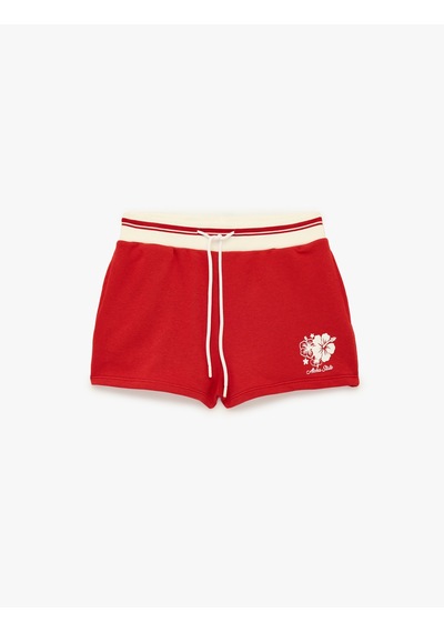 Koton Pamuk Karışımlı Beli Bağcıklı Biyeli Baskılı Mini Şort Kırmızı 6sal40117ık Koton Pamuk Karışımlı Beli Bağcıklı Biyeli Baskılı Mini Şort Kırmızı 6sal40117ık