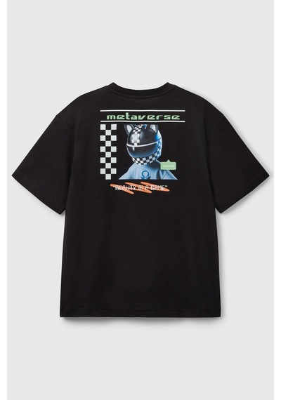 United Colors Of Benetton Erkek Çocuk T Shirt 35ryc10nc Siyah Siyah