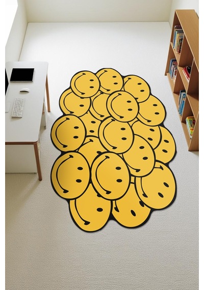 Modern Desenli Dijital Baskı Kaymaz Taban Halı H0894 Renkli