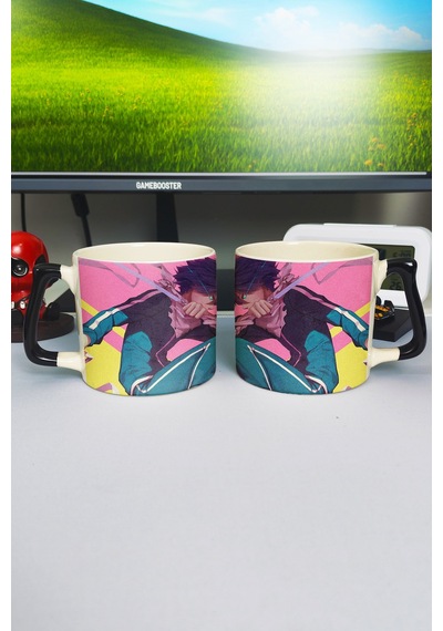 Noragami Anime Baskılı Seramik Lüks Kupa 1 Adet Özel Siyah Kulp Dalga Kulp V3d Çok Renkli