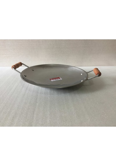 Kavurma Sacı - No:2 - 32 CM Küçük Boy - Krom Çelik - Ahşap Kulplu