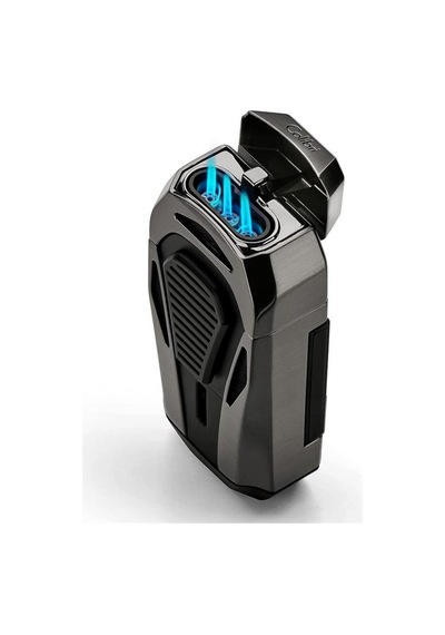 Colibri Boss Üçlü Jet Çakmak Puro Çakmağı Kesicili Siyah