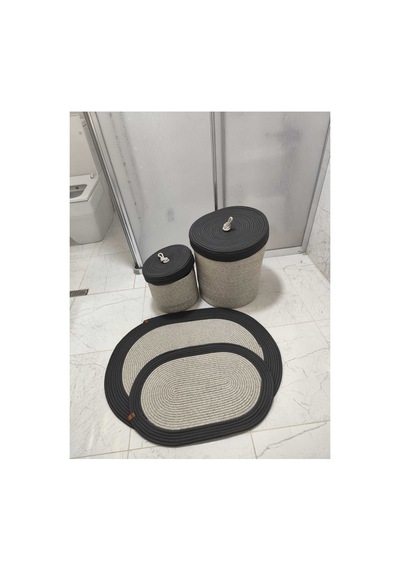 Jüt Hasır 4 Lü Banyo Paspas Takımı Bohem Tarzı Banyo Takımı Paspas:50x80/ 40x60 /sepetler 30x20x10 Siyah Gri Siyah Gri Jüt Hasır 4 Lü Banyo Paspas Takımı Bohem Tarzı Banyo Takımı Paspas:50x80/ 40x60 /sepetler 30x20x10 Siyah Gri Siyah Gri