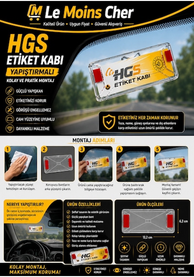 Ford Mustang Mach-e Hgs Etiket Kabı Yapıştırmalı Hgs Kılıfı Koruyucu Tutucu Aparat