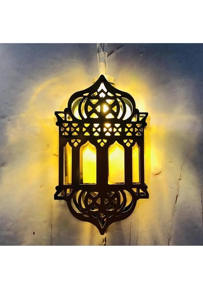 2 Metre Fener Figürlü Ramazan Ledi, Pilli Ramazan Kareem Led, Dekor Led, Ramazan Banner Sarkıt Gün Işığı