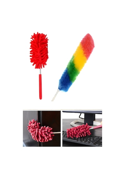 2 Li Set Mikrofiber Teleskobik Toz Alma -antistatik Toz Püskülü Duster 4741