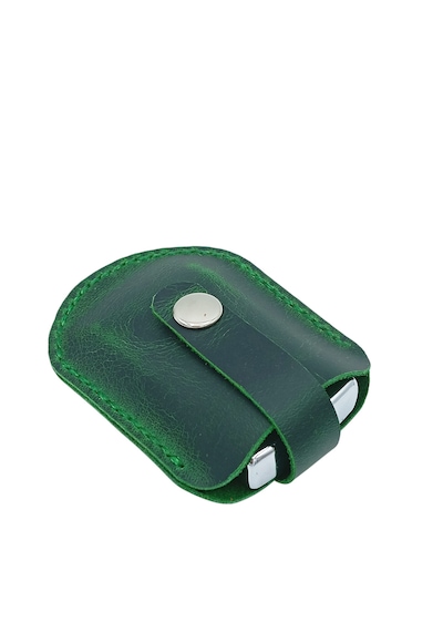 Hakiki Deri Mekanizmalı Zippo Çakmak Kılıfı - Haki Haki