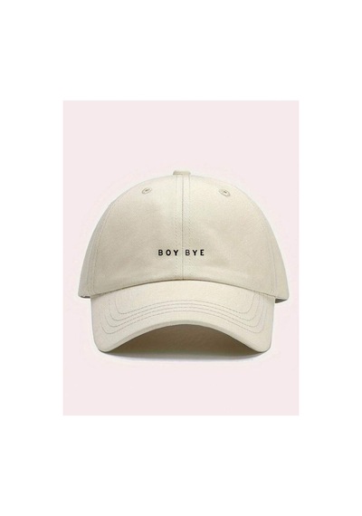 Caxis Boy Bye Baskılı Spor Sapka Unisex Ayarlanabilir Cırtlı Şapka Orijinal Cap Krem