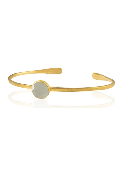 Kadir Jewellery Zirkon Taşlı Ayarlanabilir 22 Ayar Altın Kaplama Bilezik Yeşil