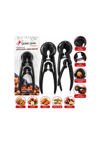 2pcs Set Döküm Metal Fındık - Ceviz Kıracak 5047 Altın