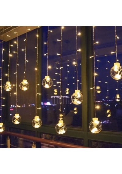 10 Sarkıtlı Kumandalı Dekoratif Top İçi Mini Toplu Led Günışığı Rengi Dekoratif Aydınlatma