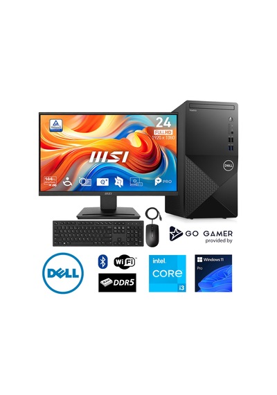 Dell Vostro D18D Core i3 13100 16 GB 256 GB M.2 NVME SSD 24" W11P Masaüstü Bilgisayar