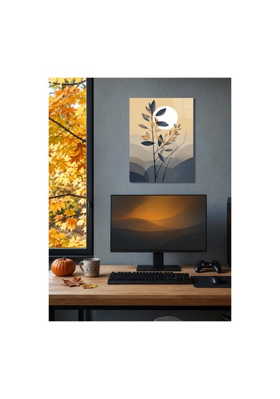 Minimalist Botanik Ve Ay Temalı Metal Tablo - Modern Duvar Dekoru, Metal Poster Wall Art Çok Renkli - 924377352 Çok Renkli - 924377352 Çok Renkli