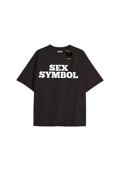 Flood Of Style Siyah Oversize T-shirt Symbol Özel Tasarım