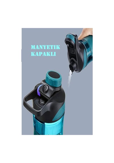 Uzspace Manyetik Kapaklı 500ml Silikon Gövde Tritan Su Matarası Çok Renkli