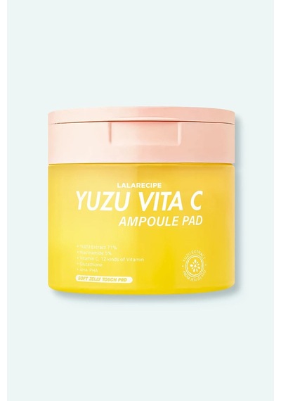 Lalarecipe Yuja, Glutatyon ve Niacinamide İçeren Tonikli Ped Lala Recipe Yuzu Vita C Ampoule Pad