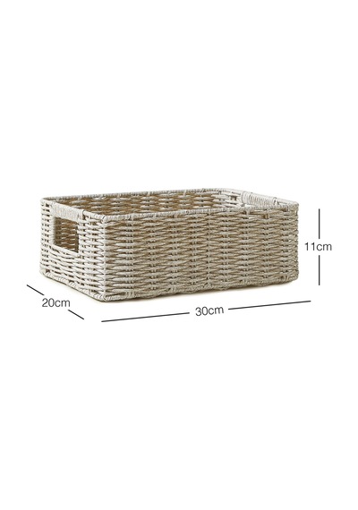 Ocean Home Textile Çocuk Odası Yıkanabilir Gri Pp Rattan Sepet 33 X 23 X 11 Cm