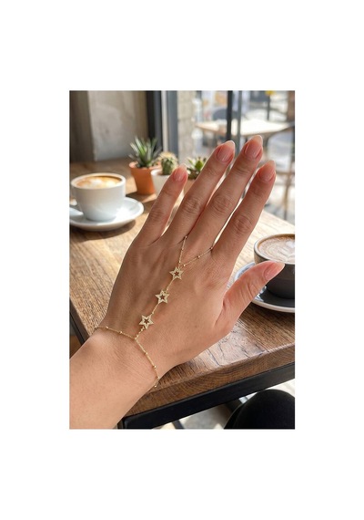 Gold Renk Pirinç Zirkon Taşlı Yıldız Model Şahmeran Tj-sn818 Evimdeyokyok Altın