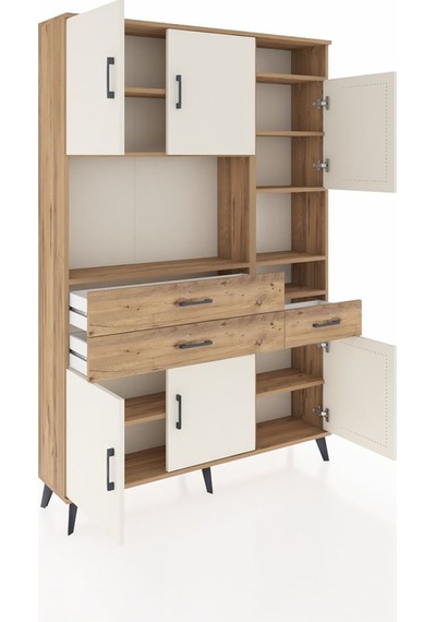 Arges Dolap 10 Raflı 3 Çekmeceli 6 Kapaklı 132x30x195 Çam-aytaşı/çam Aytası/atlas Çam Arges Dolap 10 Raflı 3 Çekmeceli 6 Kapaklı 132x30x195 Çam-aytaşı/çam Aytası/atlas Çam