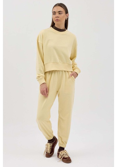Buly Cozy Beli Lastikli Jogger Eşofman Altı Butter Sarı