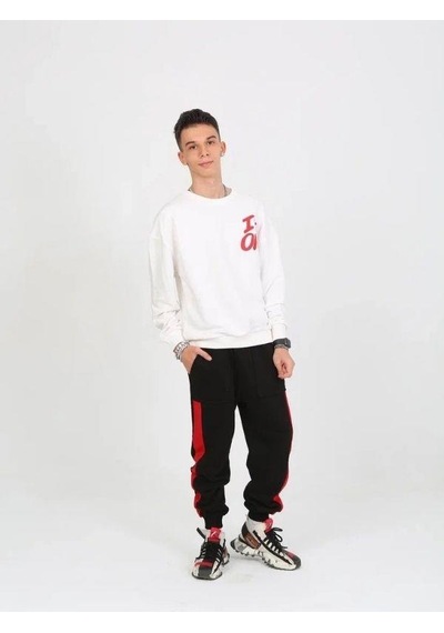 Marions Çocuk I'm Ok Yazılı 2 İplik Sweatshirt-15233 Ekru