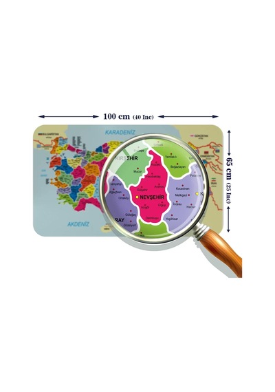Türkçe Dünya Ve Türkiye Haritası Ülke Bayraklı Çocuk Ve Genç Odası Duvar Sticker-60x105-3882bayrak Renkli