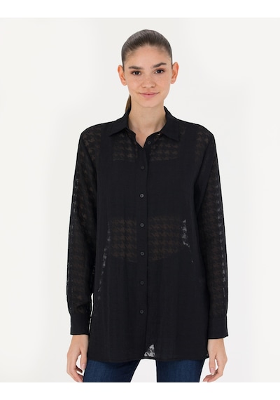 Pierre Cardin Kadın Siyah Gömlek Desenli 50273146-vr046 Siyah