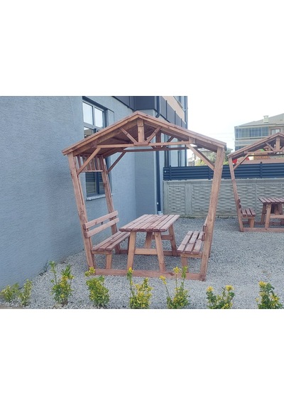 Pergola Çardak Çatılı Bank P33 Maun