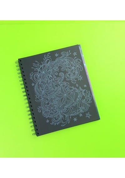 Siyah Sayfa Boyama Kitabı 60 Sayfa Spiral Defter