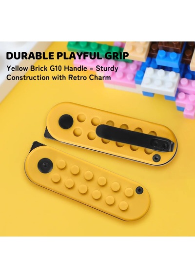 Kizer Mini Bay 14c28n Yellow Brick G10 Handle Kizerv 2583a1 Kamp Çakısı Altın - Kahverengi