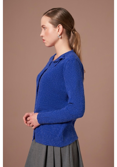 Ftz Women Kadın Şardon Hırka Saks Mavi 25288 Saks Mavi