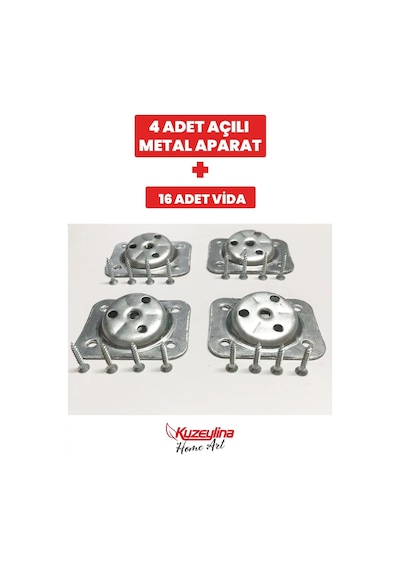 Kl-m5210 - 4 Adet Metal Sehpa Ve Ahşap Ayak Bağlantı Aparatı Açılı Ayak Aparatı Zigon Sehpa Masa Koltuk Puf